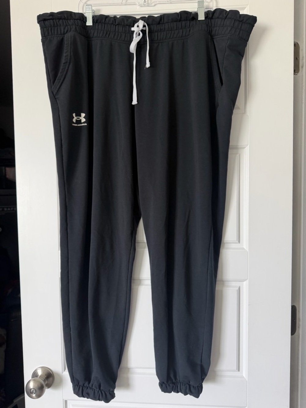 Under Armour Black Jogger Pants with White Drawcord